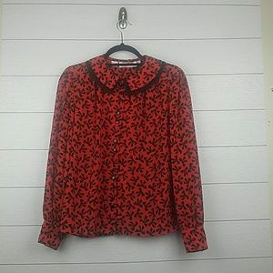 Vintage Josephine Bow Double Button Blouse
